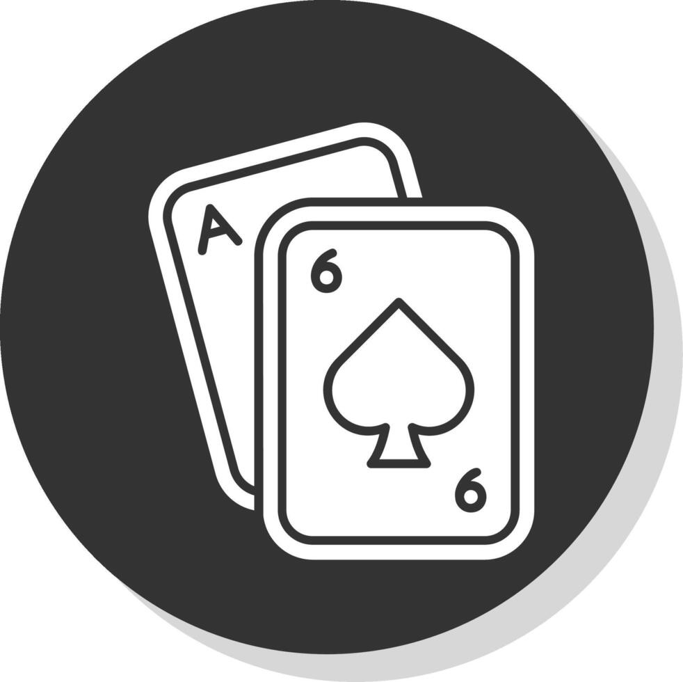 pôquer glifo cinzento círculo ícone vetor