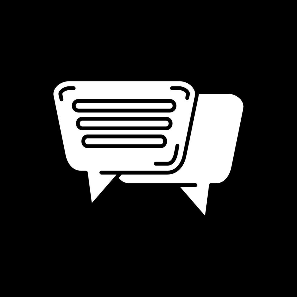 ícone invertido de glifo de mensagem vetor