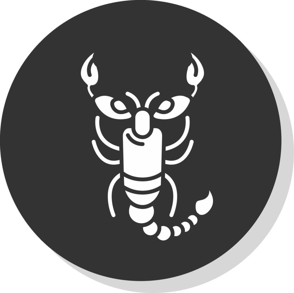 escorpião glifo cinzento círculo ícone vetor