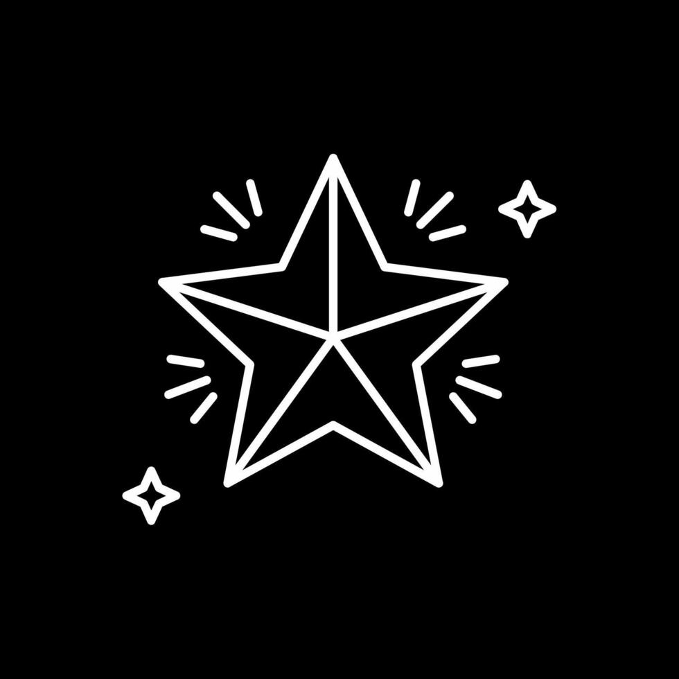 ícone invertido de linha estrela vetor