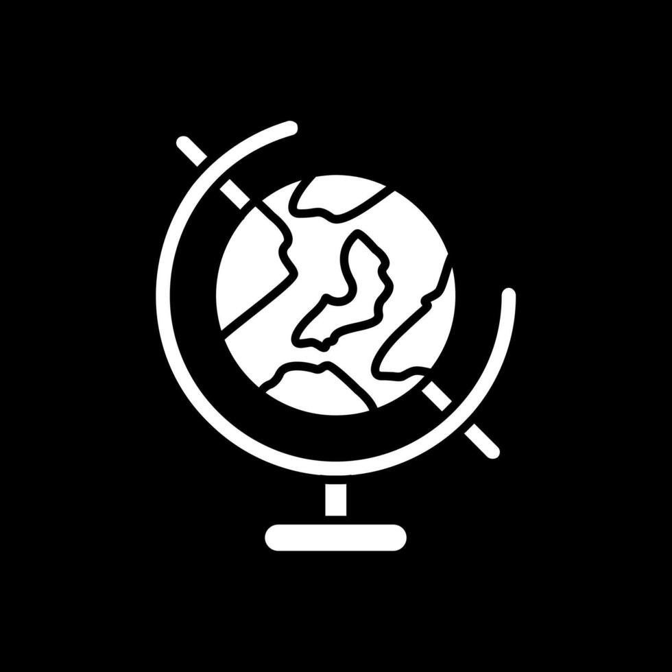 ícone invertido do glifo do globo vetor