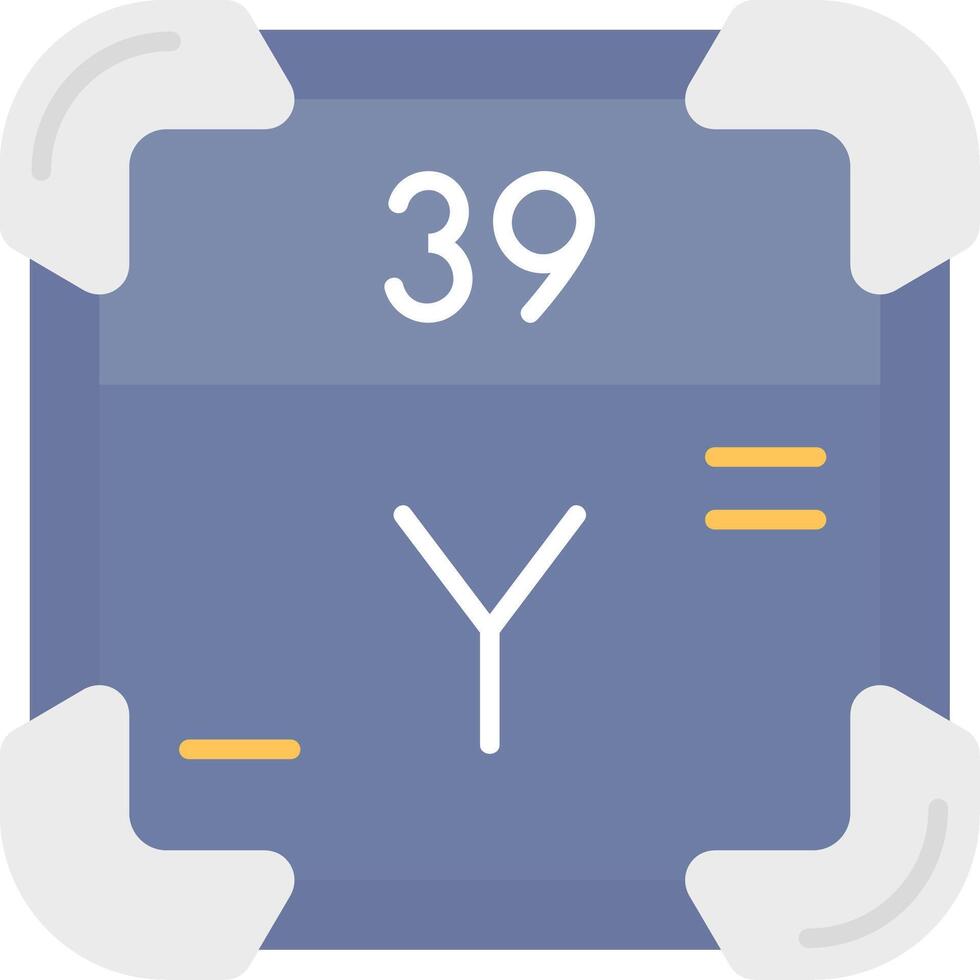 ítrio plano luz ícone vetor