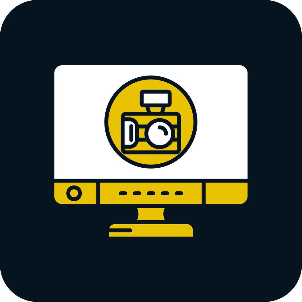 ícone de duas cores de glifo de câmera vetor