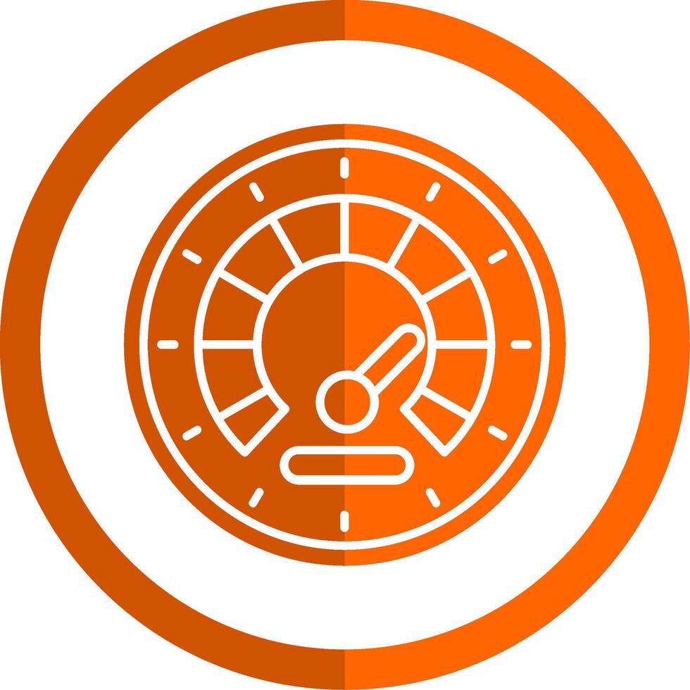 velocímetro glifo laranja círculo ícone vetor