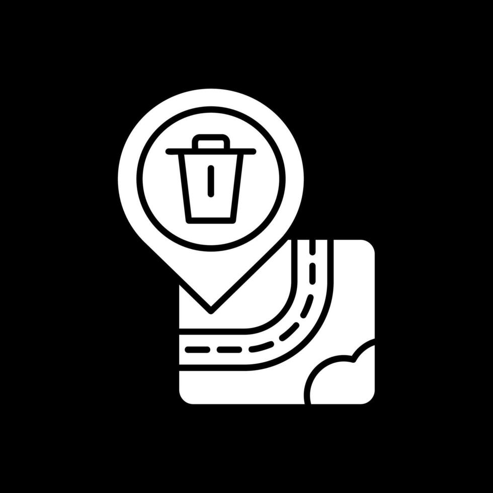 ícone invertido de glifo de lixeira vetor
