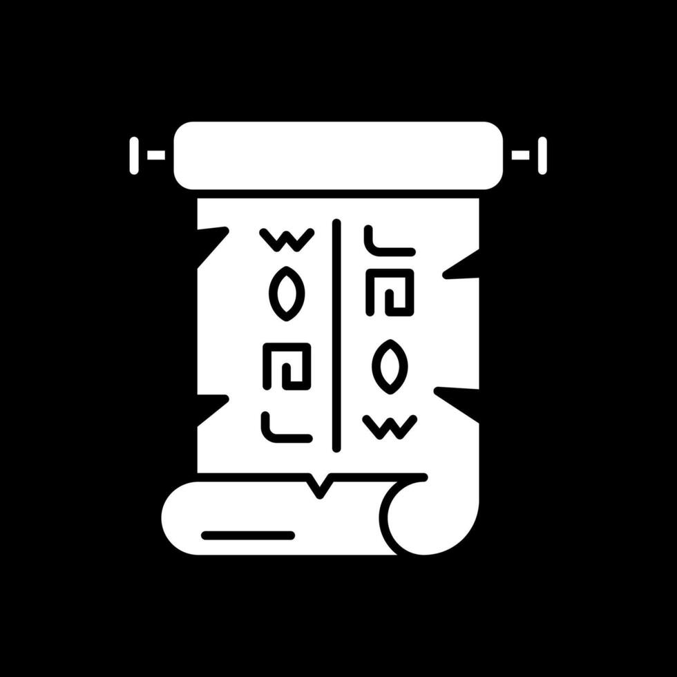 ícone invertido de glifo de papiro vetor