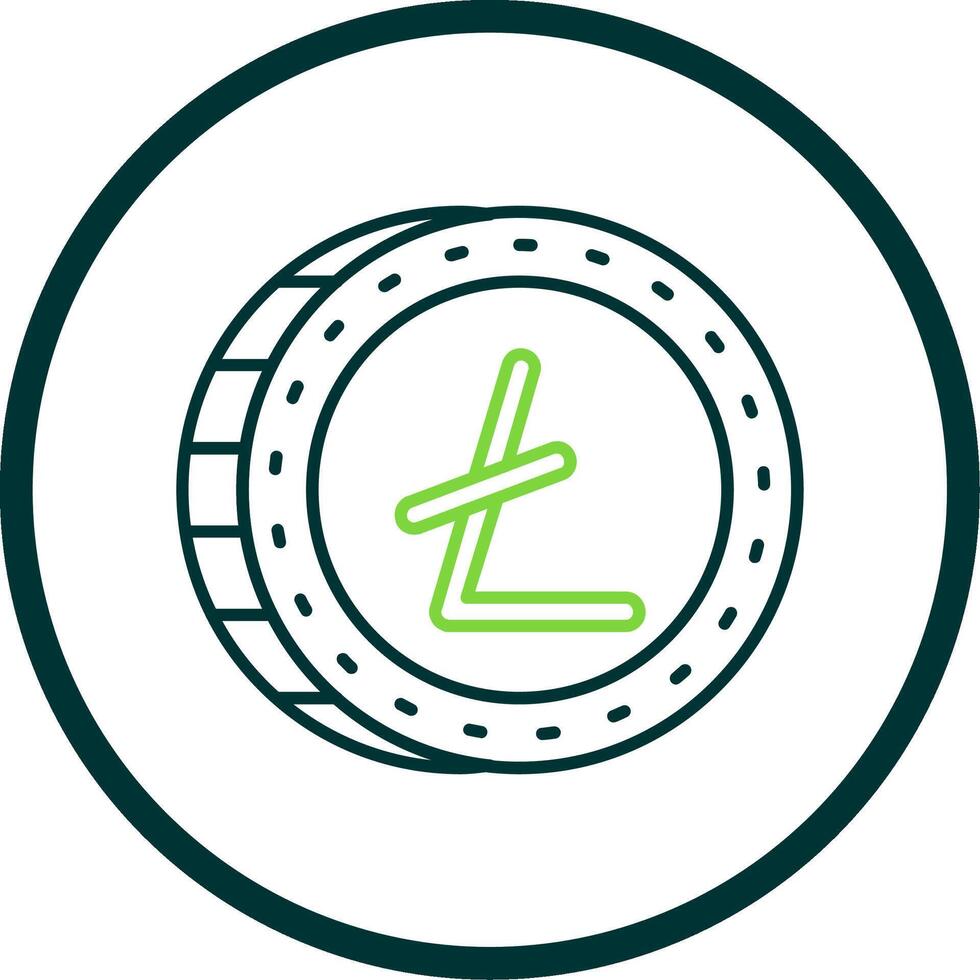 litecoin linha círculo ícone vetor