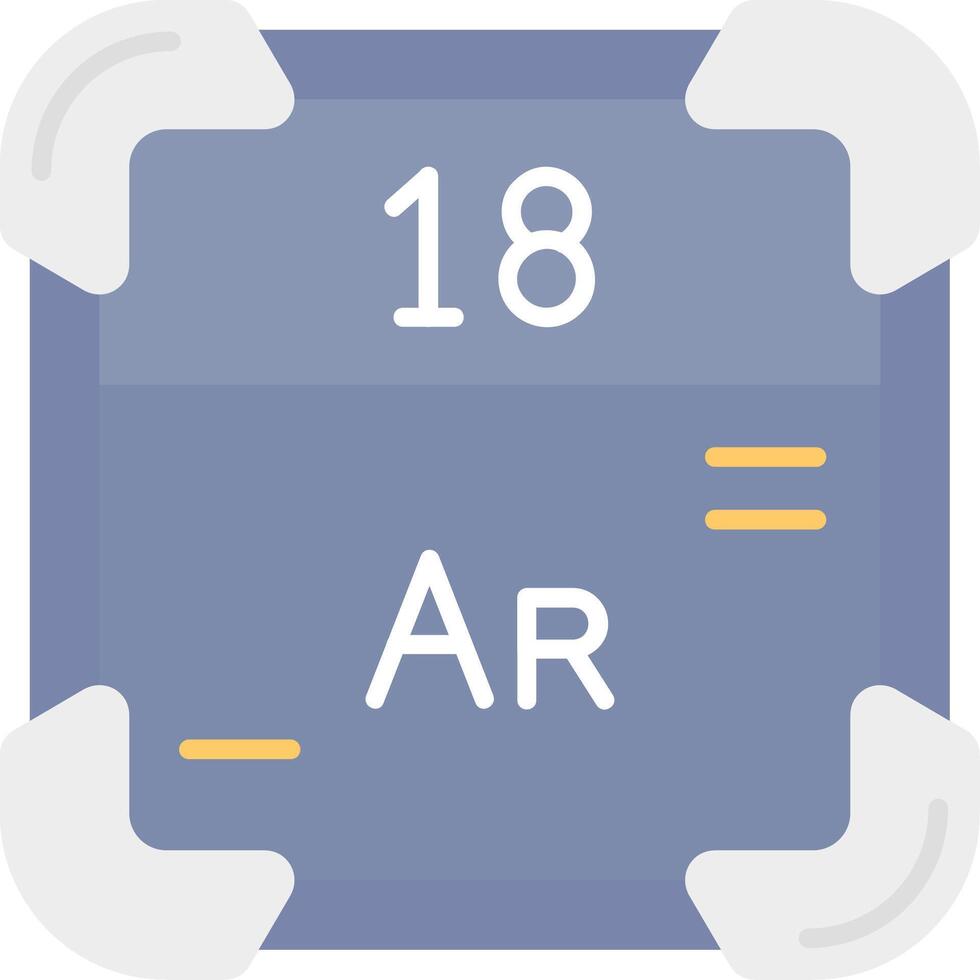 argônio plano luz ícone vetor