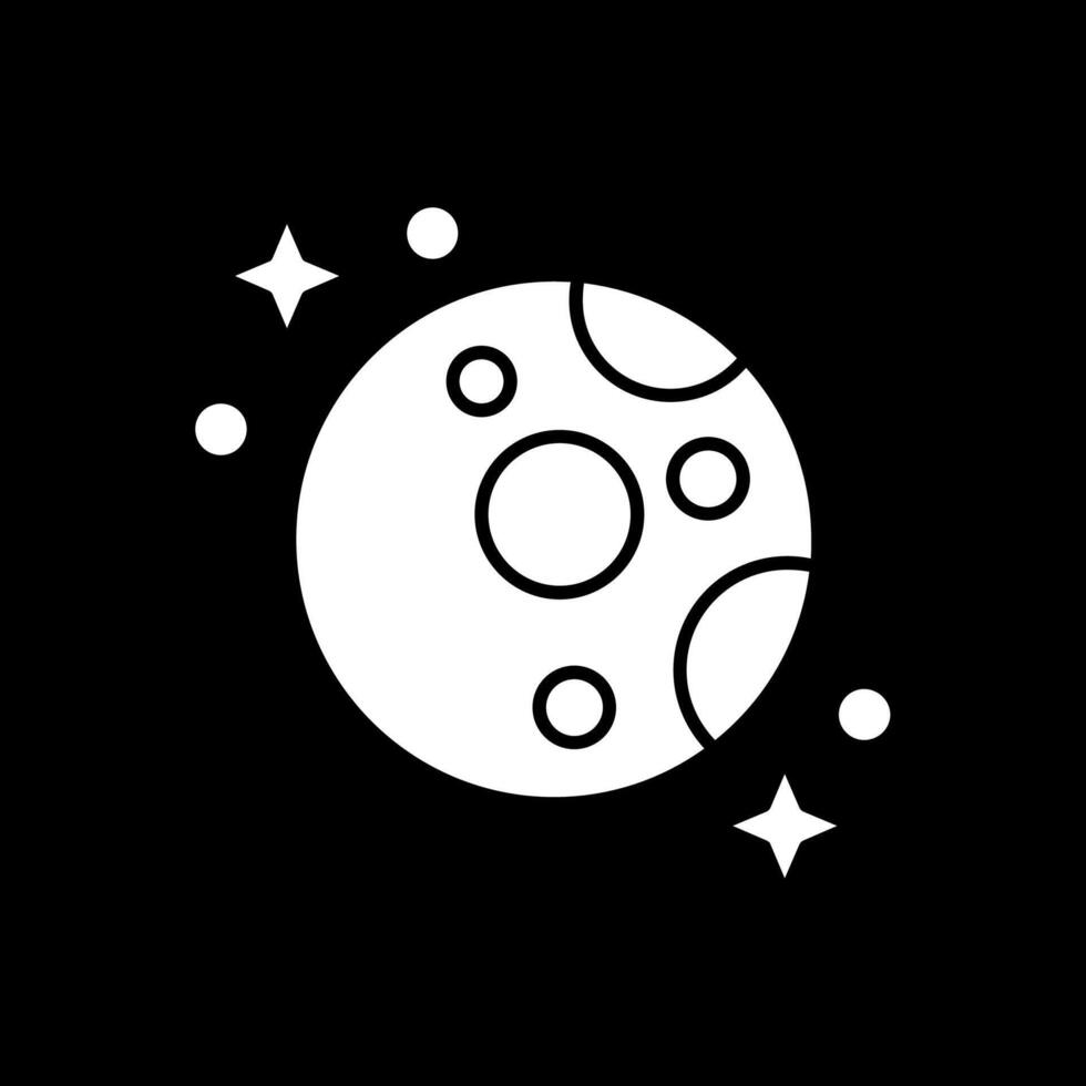 ícone invertido do glifo da lua vetor