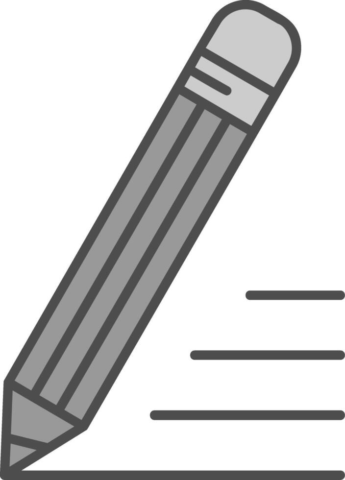 lápis linha preenchidas escala de cinza ícone vetor