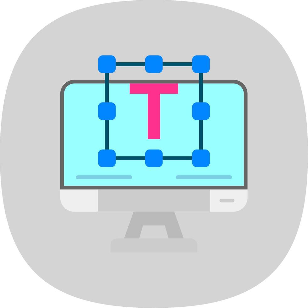 tipografia plano curva ícone vetor