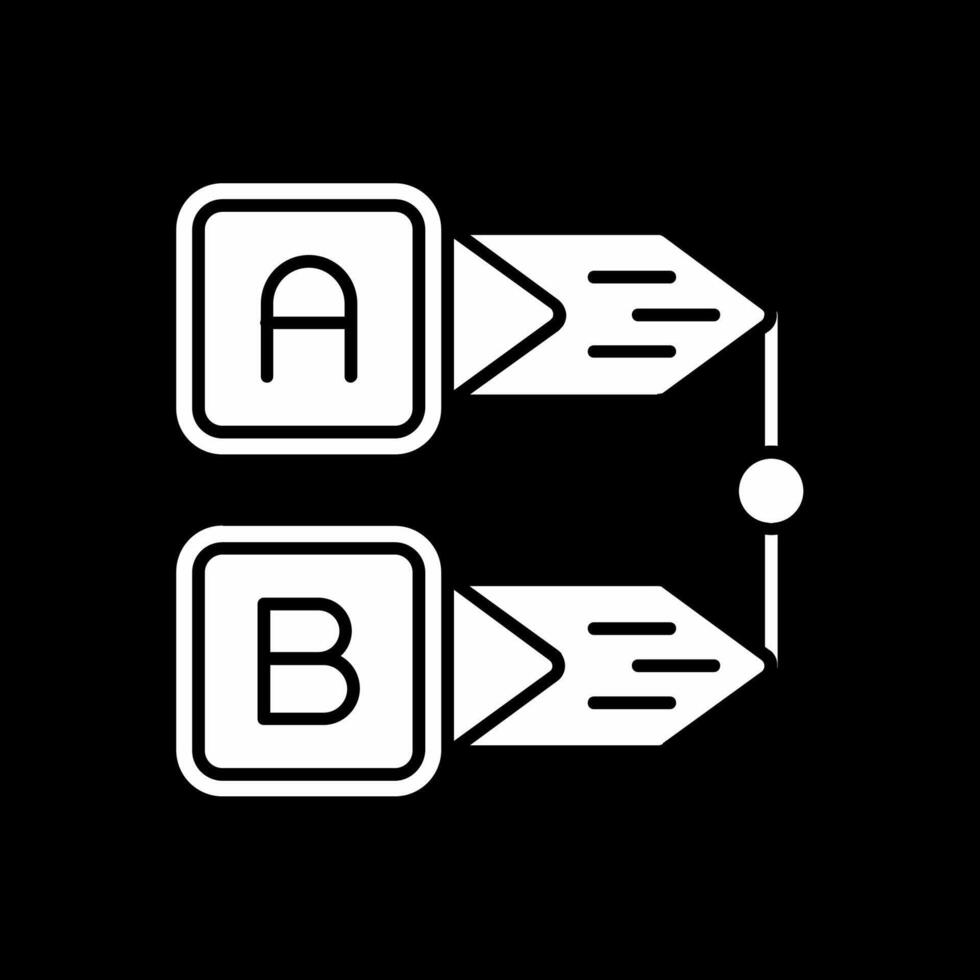 diagrama glifo invertido ícone vetor