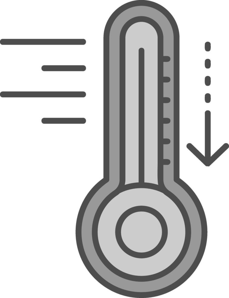 frio linha preenchidas escala de cinza ícone vetor