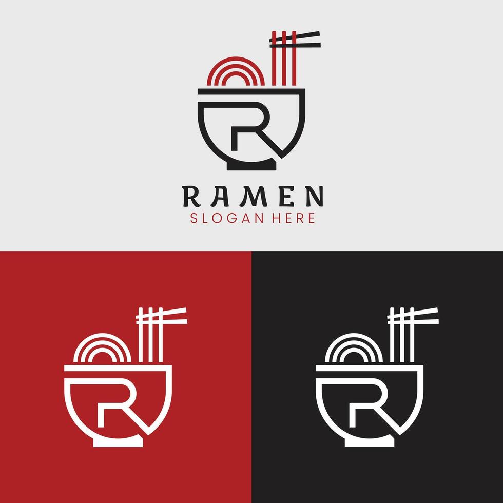 vetor gráfico projeto, carta r logotipo, ramen logotipo Projeto