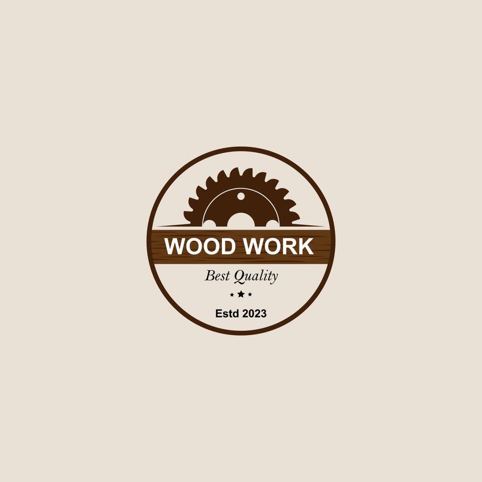 madeira trabalhos rótulo logotipo ícone vetor