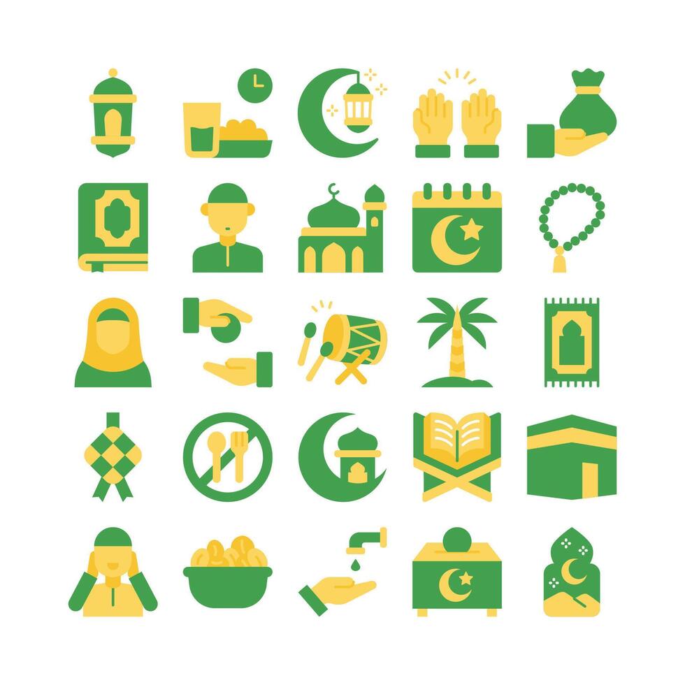 criativo Ramadã ícone coleções dentro plano estilo Projeto vetor