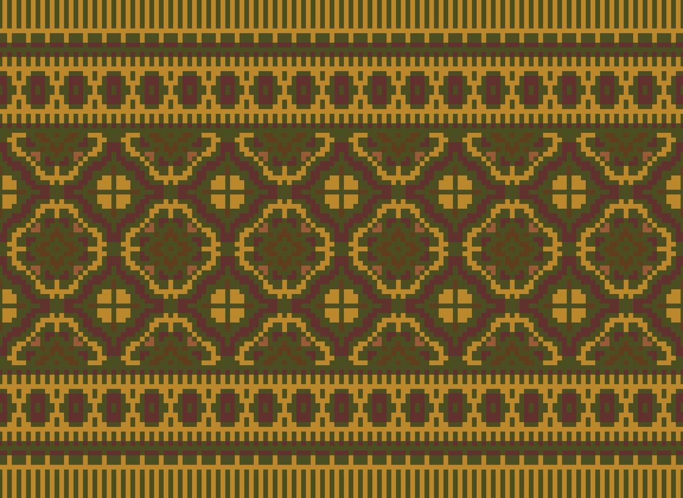 tricotado étnico padrão, vetor Cruz ponto oriental fundo, bordado retro jacquard estilo, roxa padronizar quadrado nativo, Projeto para têxtil, tecido, tapete, tapete, fibras