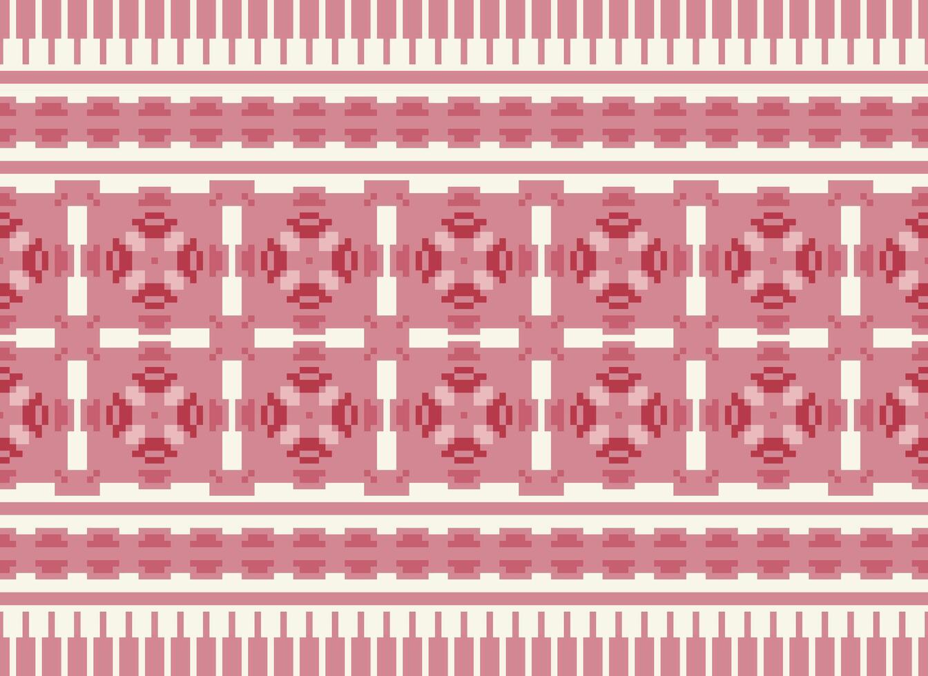 Cruz ponto e pixel étnico padrões trazer vibrante estilo para tecidos, sarees, e ikat desenhos, vermelho cor Cruz ponto. tradicional Projeto. vetor