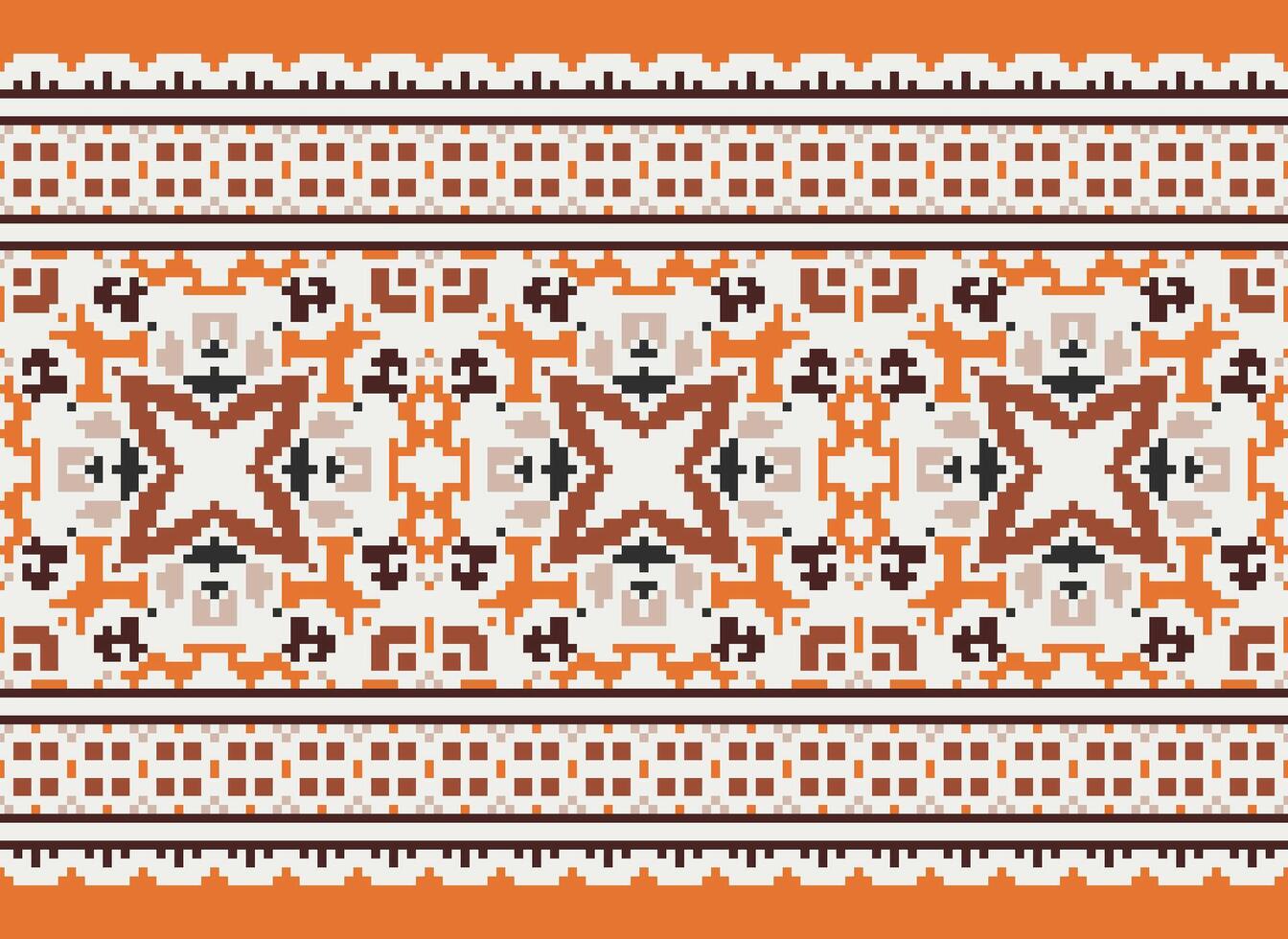 pixel safras Cruz ponto tradicional étnico padronizar paisley flor ikat fundo abstrato asteca africano indonésio indiano desatado padronizar para tecido impressão pano vestir tapete cortinas e sarongue vetor