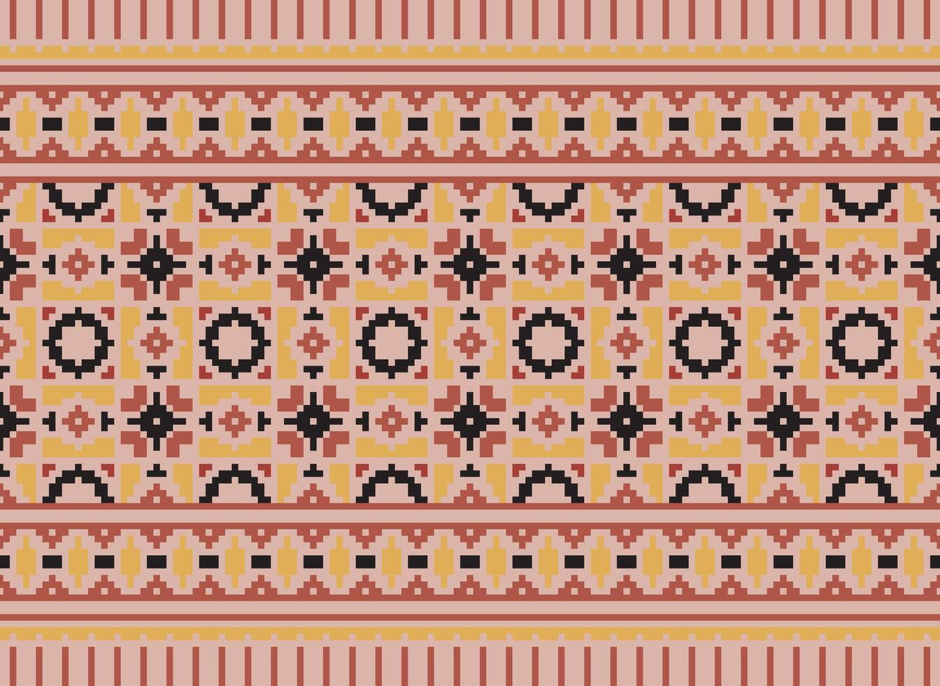 pixel Cruz ponto tradicional étnico padronizar paisley flor ikat fundo abstrato asteca africano indonésio indiano desatado padronizar para tecido impressão pano vestir tapete cortinas e sarongue vetor