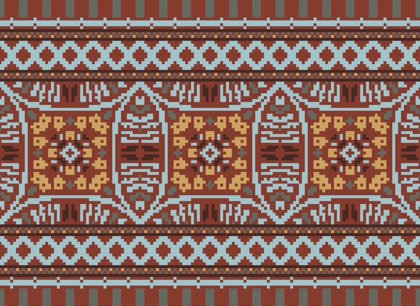 pixel Cruz ponto tradicional étnico padronizar paisley flor ikat fundo abstrato asteca africano indonésio indiano desatado padronizar para tecido impressão pano vestir tapete cortinas e sarongue vetor