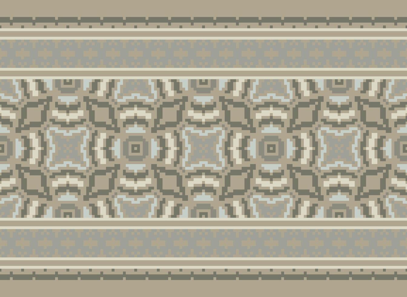 pixel safras Cruz ponto tradicional étnico padronizar paisley flor ikat fundo abstrato asteca africano indonésio indiano desatado padronizar para tecido impressão pano vestir tapete cortinas e sarongue vetor