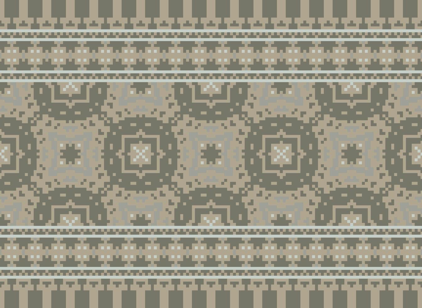 pixel safras Cruz ponto tradicional étnico padronizar paisley flor ikat fundo abstrato asteca africano indonésio indiano desatado padronizar para tecido impressão pano vestir tapete cortinas e sarongue vetor