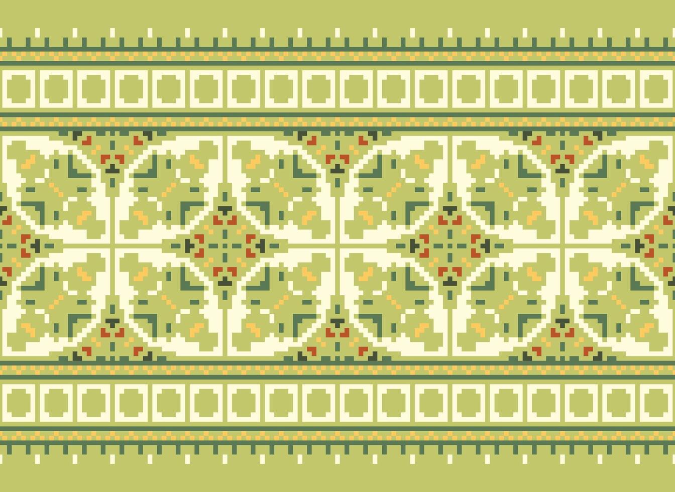 pixel safras Cruz ponto tradicional étnico padronizar paisley flor ikat fundo abstrato asteca africano indonésio indiano desatado padronizar para tecido impressão pano vestir tapete cortinas e sarongue vetor