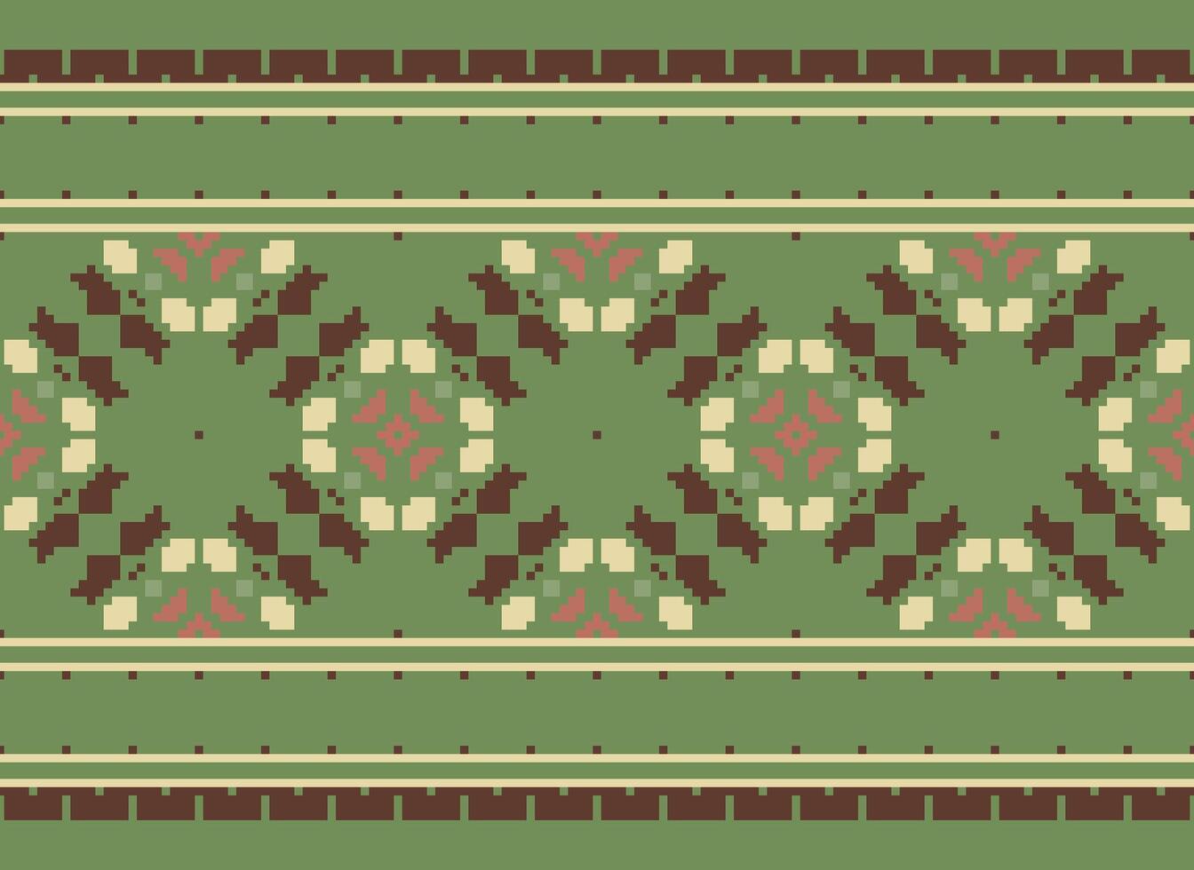 pixel safras Cruz ponto tradicional étnico padronizar paisley flor ikat fundo abstrato asteca africano indonésio indiano desatado padronizar para tecido impressão pano vestir tapete cortinas e sarongue vetor