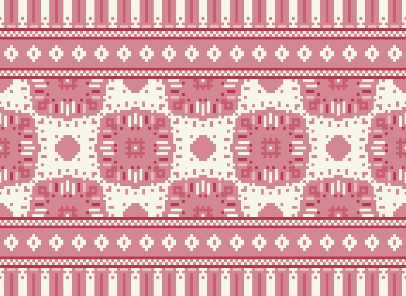 pixel safras Cruz ponto tradicional étnico padronizar paisley flor ikat fundo abstrato asteca africano indonésio indiano desatado padronizar para tecido impressão pano vestir tapete cortinas e sarongue vetor