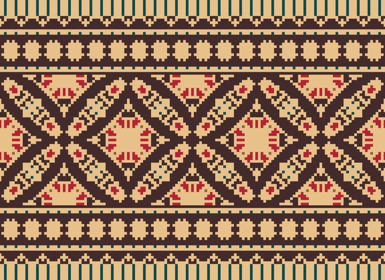 safras Cruz ponto tradicional étnico padronizar paisley flor ikat fundo abstrato asteca africano indonésio indiano desatado padronizar para tecido impressão pano vestir tapete cortinas e sarongue vetor