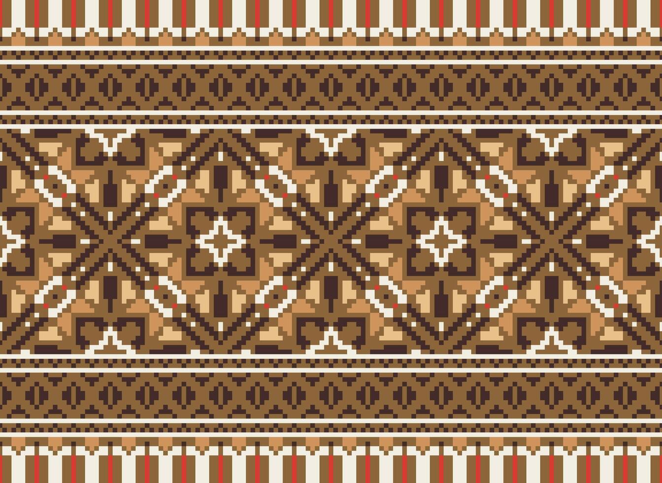 lindo pixel padrões tradicional folk estilo, geométrico étnico desatado padronizar vetor ilustração. Projeto para Cruz ponto, tapete, papel de parede, roupas, texto tecido, invólucro, batik, bordado