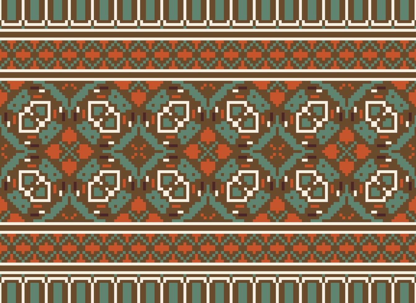 africano Cruz ponto bordado em background.geometric étnico oriental desatado padronizar tradicional.asteca estilo abstrato vetor ilustração.design para textura,tecido,vestuário,embrulho,tapete.