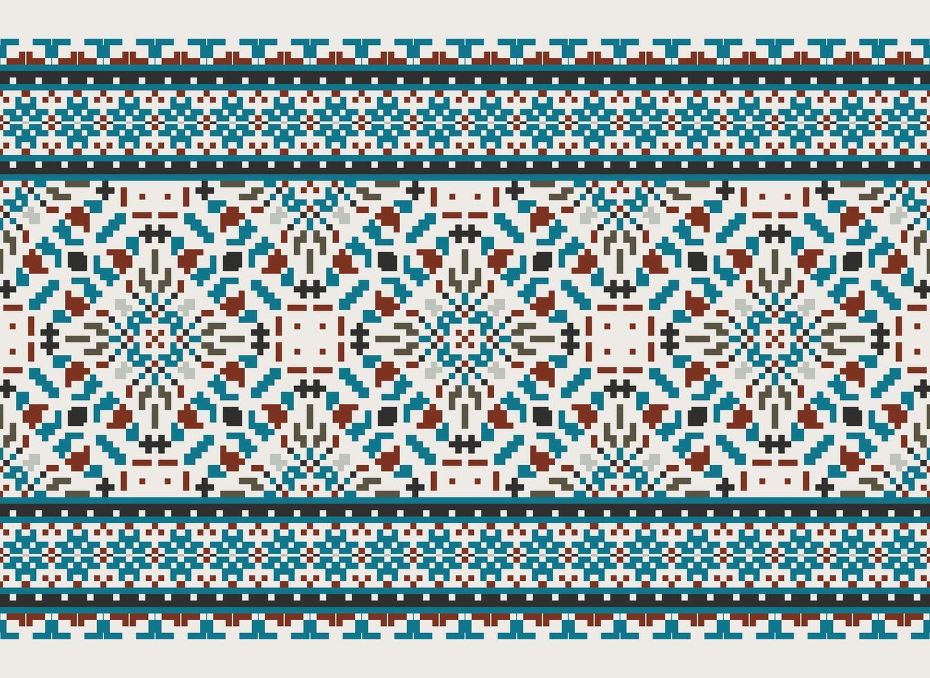 pixel safras Cruz ponto tradicional étnico padronizar paisley flor ikat fundo abstrato asteca africano indonésio indiano desatado padronizar para tecido impressão pano vestir tapete cortinas e sarongue vetor