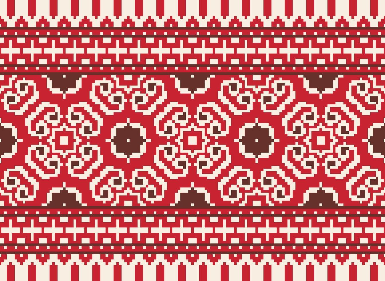 pixel safras Cruz ponto tradicional étnico padronizar paisley flor ikat fundo abstrato asteca africano indonésio indiano desatado padronizar para tecido impressão pano vestir tapete cortinas e sarongue vetor