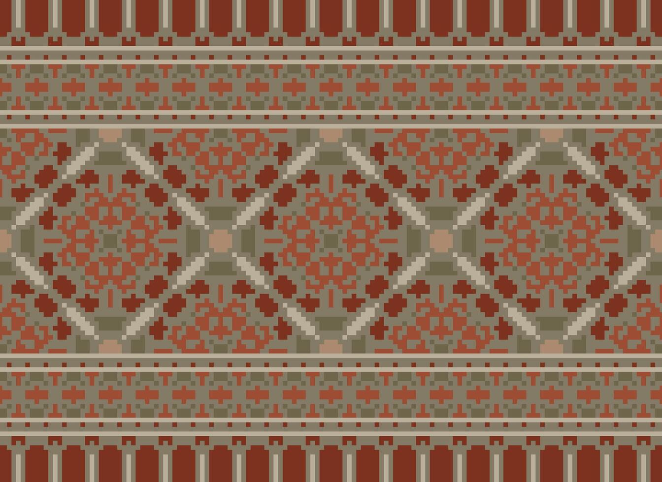 pixel étnico padronizar vetor fundo. desatado padronizar tradicional, Projeto para fundo, papel de parede, batik, tecido, tapete, roupas, invólucro, e têxtil.étnico padronizar vetor ilustração.