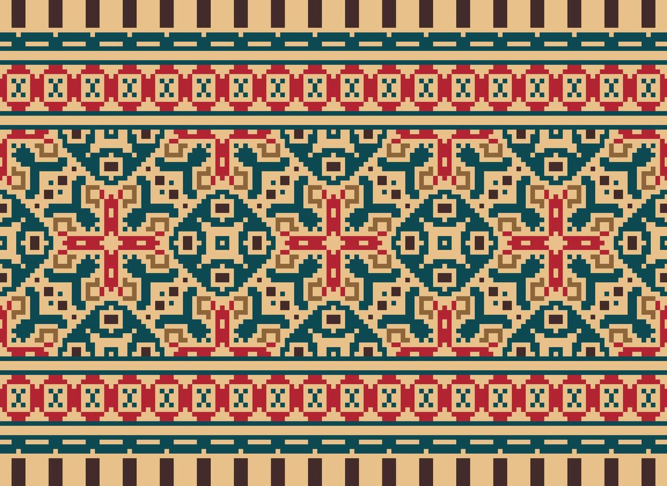 pixel étnico padronizar vetor fundo. desatado padronizar tradicional, Projeto para fundo, papel de parede, batik, tecido, tapete, roupas, invólucro, e têxtil.étnico padronizar vetor ilustração.