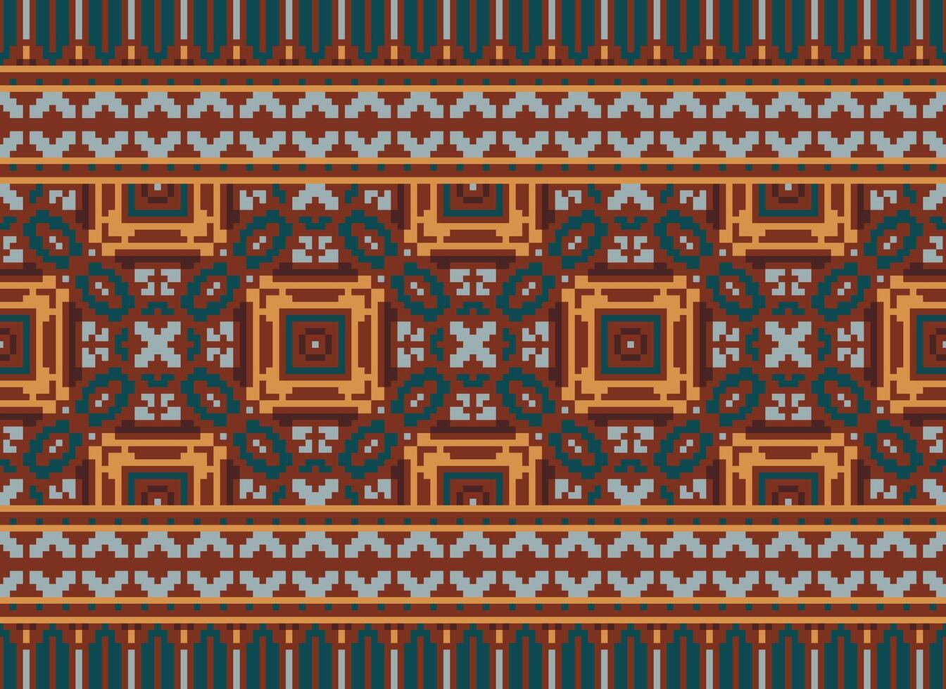 pixel étnico padronizar vetor fundo. desatado padronizar tradicional, Projeto para fundo, papel de parede, batik, tecido, tapete, roupas, invólucro, e têxtil.étnico padronizar vetor ilustração.