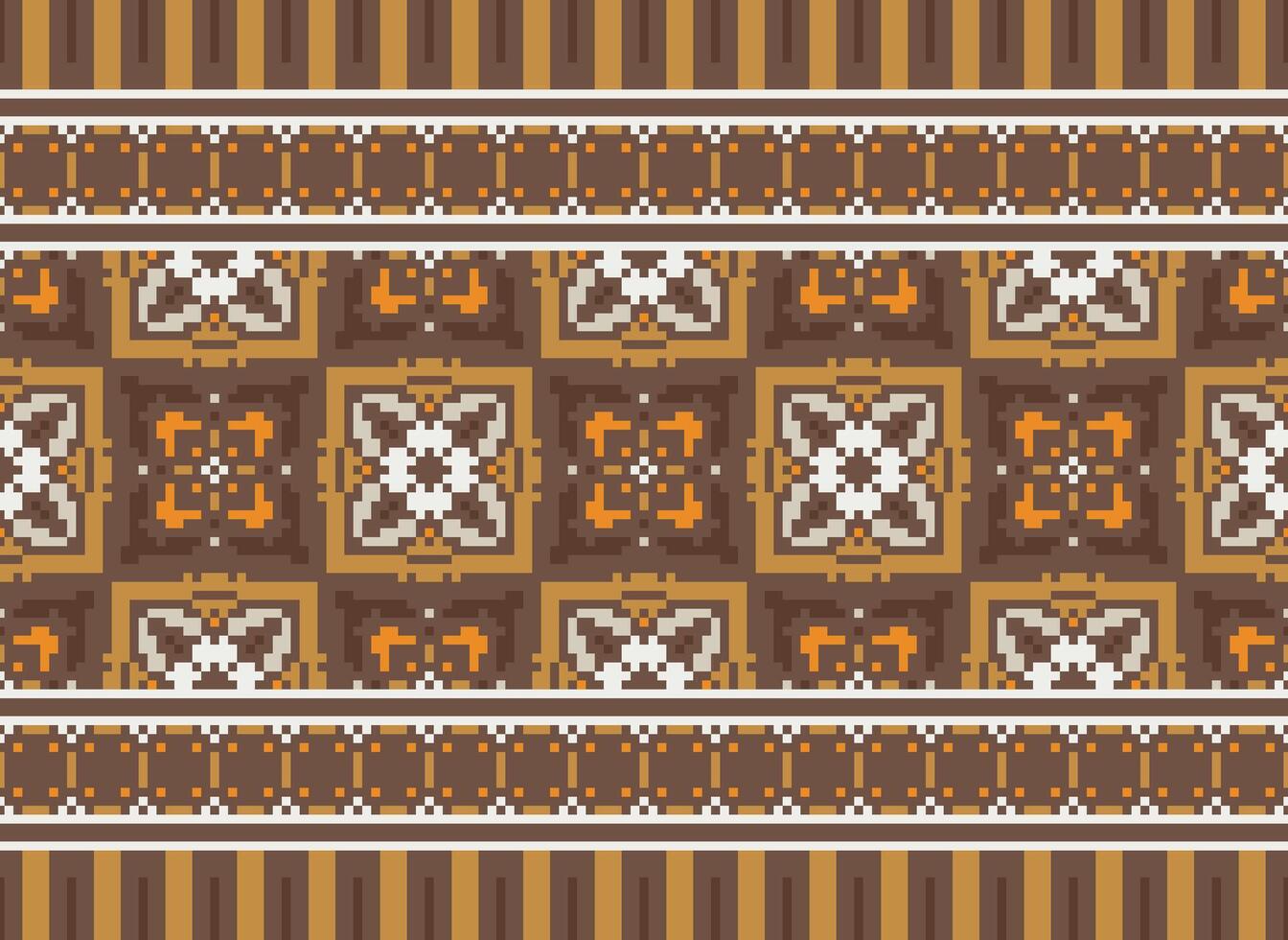 pixel étnico padronizar vetor fundo. desatado padronizar tradicional, Projeto para fundo, papel de parede, batik, tecido, tapete, roupas, invólucro, e têxtil.étnico padronizar vetor ilustração.