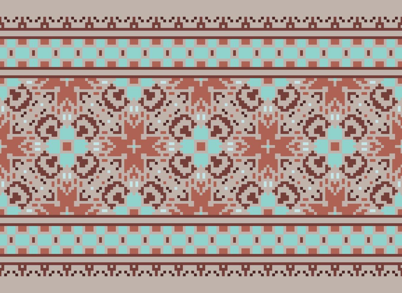 pixel étnico geométrico tecido padronizar Cruz ponto.ikat bordado étnico oriental pixel padronizar azul fundo. resumo,vetor,ilustração. textura,vestuário,quadro,decoração,motivos,seda papel de parede. vetor