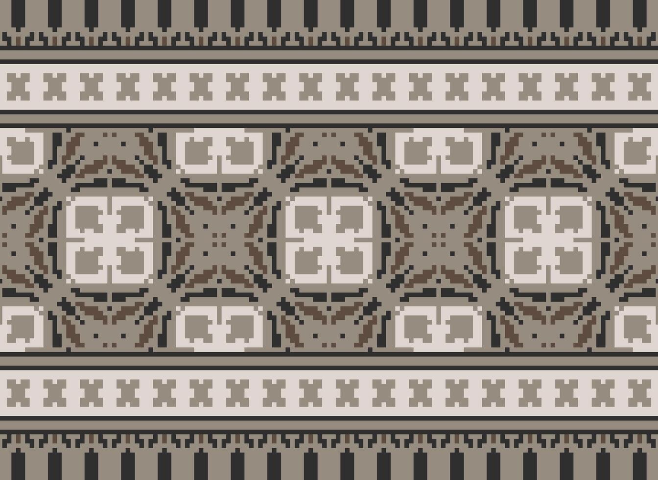 pixel ikat e Cruz ponto geométrico desatado padronizar étnico oriental tradicional. asteca estilo ilustração Projeto para tapete, papel de parede, roupas, invólucro, batik. vetor