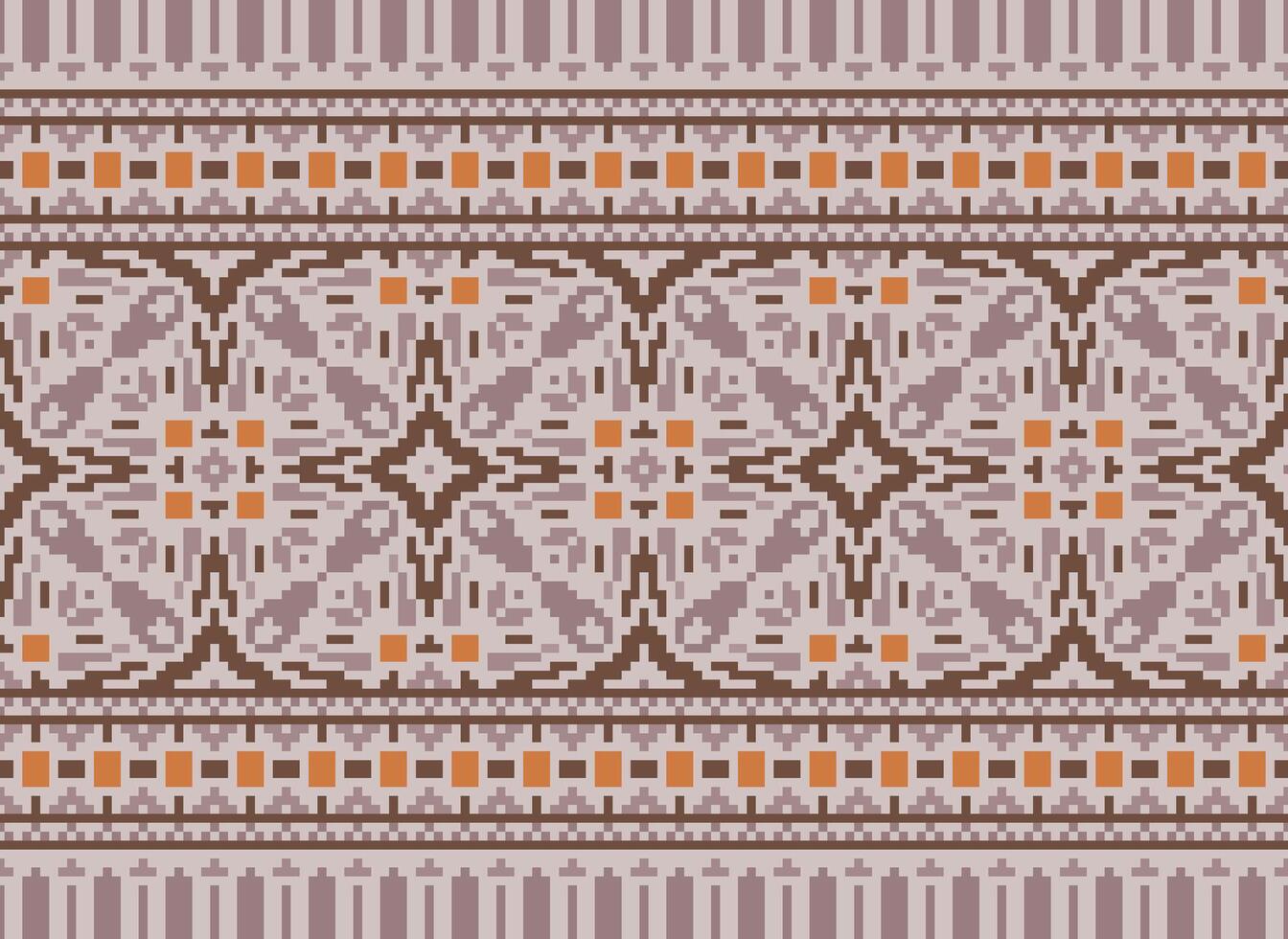 pixel Cruz ponto tradicional étnico padronizar paisley flor ikat fundo abstrato asteca africano indonésio indiano desatado padronizar para tecido impressão pano vestir tapete cortinas e sarongue vetor