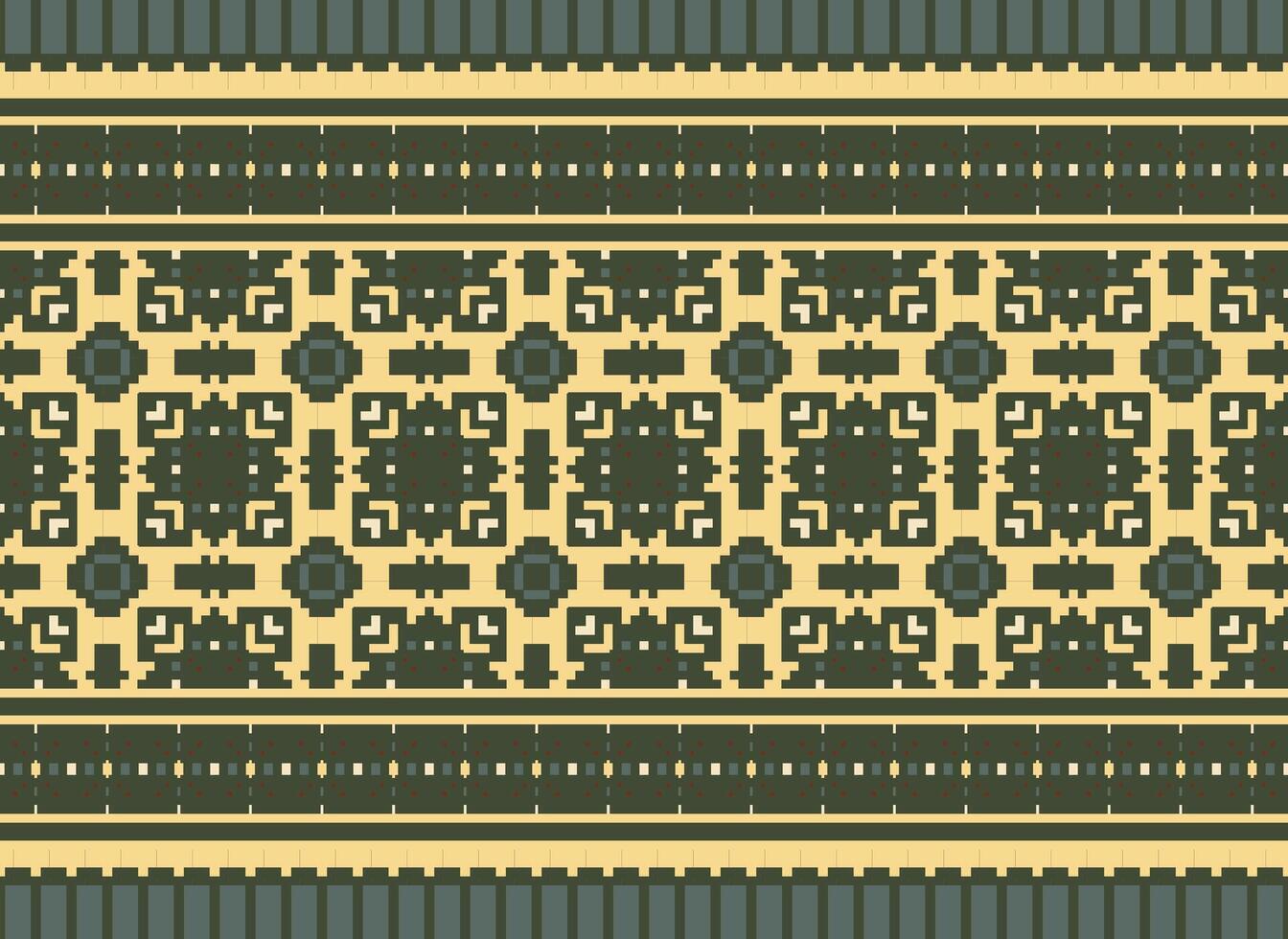 pixel Cruz ponto tradicional étnico padronizar paisley flor ikat fundo abstrato asteca africano indonésio indiano desatado padronizar para tecido impressão pano vestir tapete cortinas e sarongue vetor