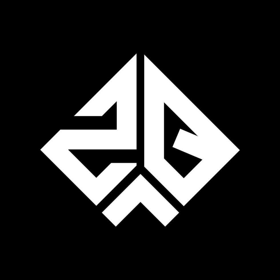 design de logotipo de letra zq em fundo preto. conceito de logotipo de letra de iniciais criativas zq. design de letra zq. vetor