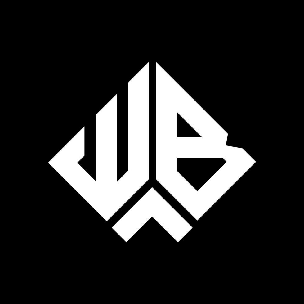 design de logotipo de carta wb em fundo preto. conceito de logotipo de letra de iniciais criativas wb. design de letra wb. vetor