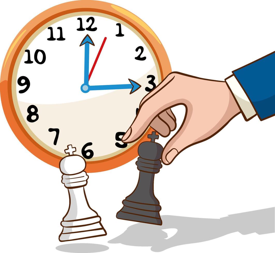 mão segurando xadrez figura, o negócio estratégia conceito Projeto vetor ilustração