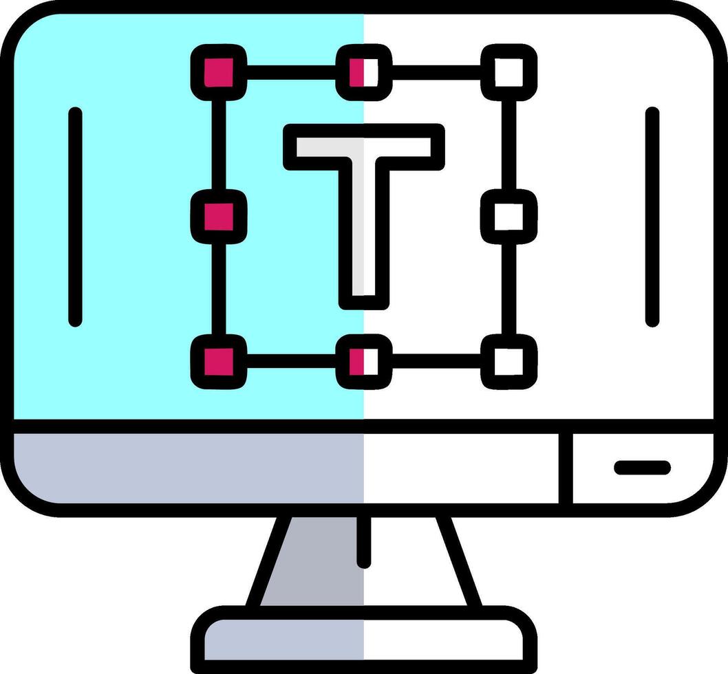 texto editor preenchidas metade cortar ícone vetor