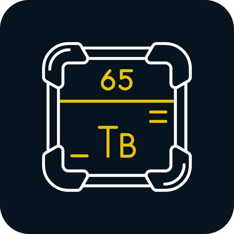 térbio linha amarelo branco ícone vetor