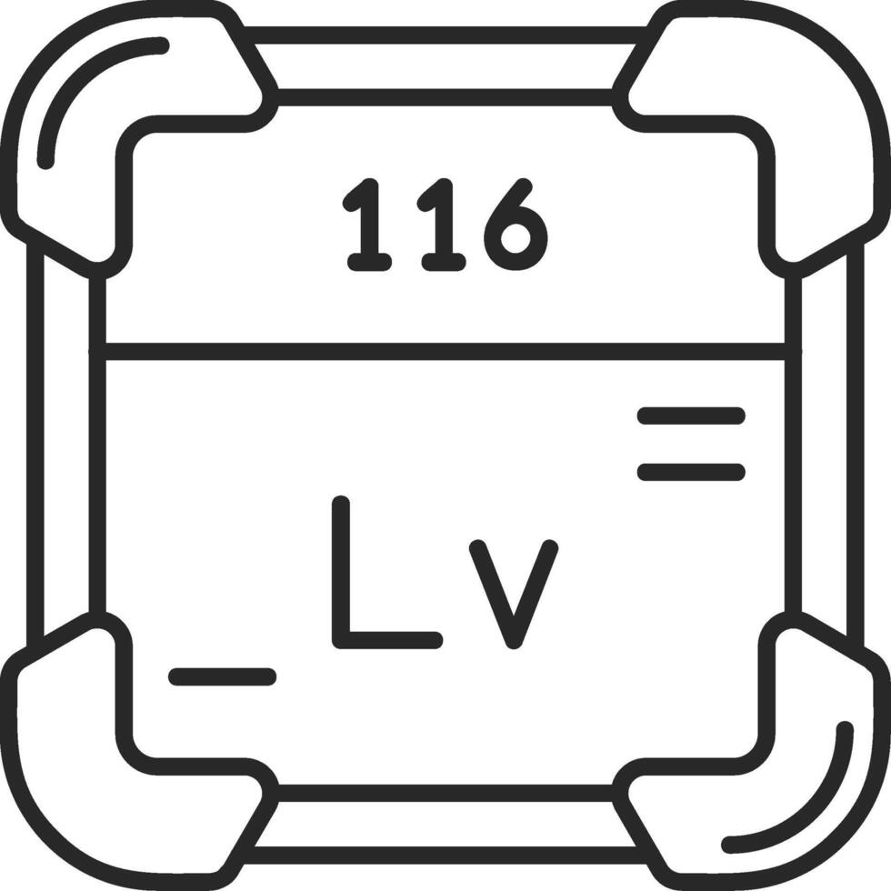 Livermorium esfolado preenchidas ícone vetor