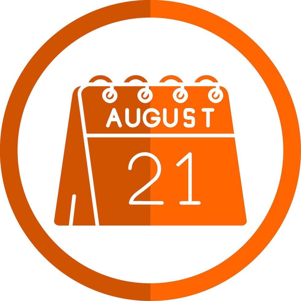21 do agosto glifo laranja círculo ícone vetor